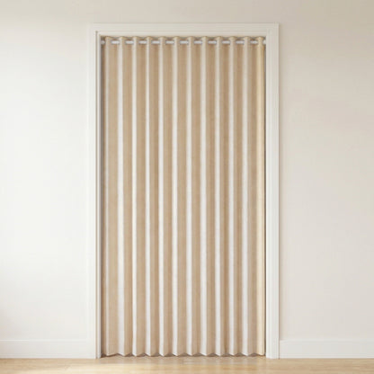 Blackout Door Curtain – Accordion Folding Room Divider Curtain for Doorways & Closets, Pleated Fabric Panel with Hooks