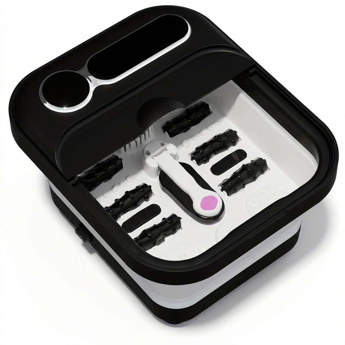 Collapsible Foot Spa with Heat, Bubbles & Massage — Folds Flat to Store, for Deep Relaxation and Soothing At-Home Soaks