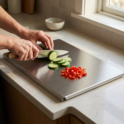 Stainless Steel Cutting Board – Extra-Large Food-Safe Metal Chopping Surface for Baking, Dough Kneading & Professional Kitchens