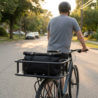 Heavy-Duty Rear Bike Basket with Rack – Large Metal Bicycle Carrier for Groceries, Commutes, and Electric Bike Storage