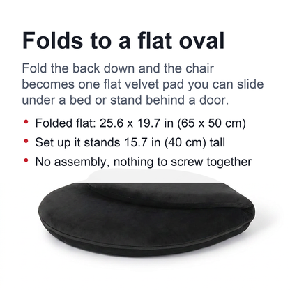Adjustable Black Lazy Sofa Chair – Foldable Floor Seat with Back & Lumbar Support for Meditation, Yoga, Gaming & Reading