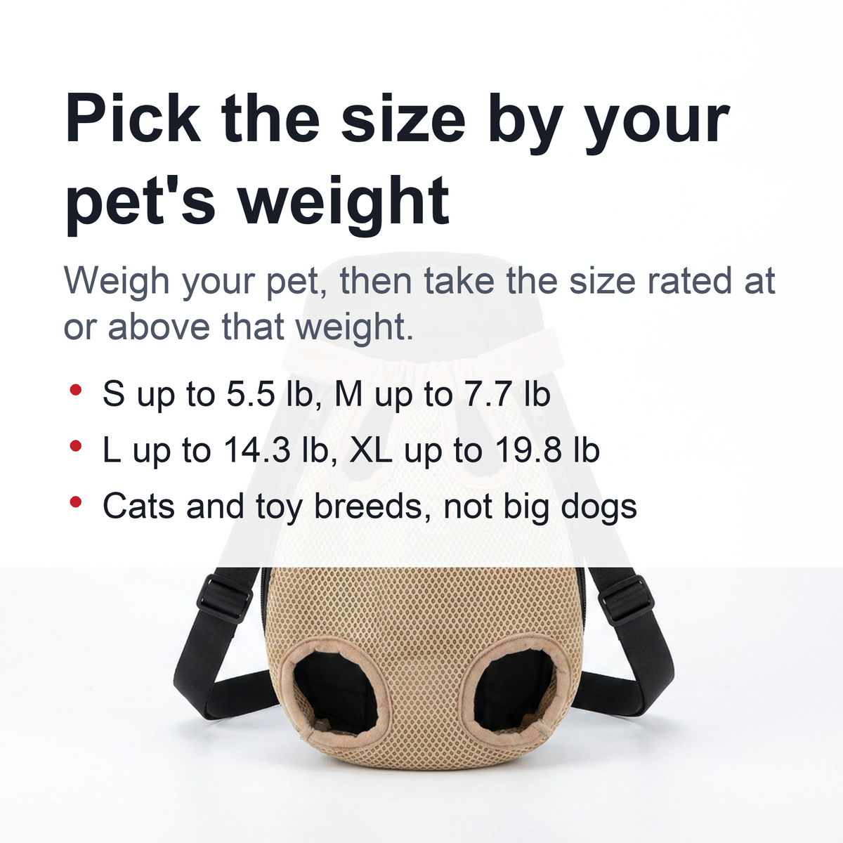 Pet Backpack - Travel Pet Carrier Backpack for Small Dogs and Cats