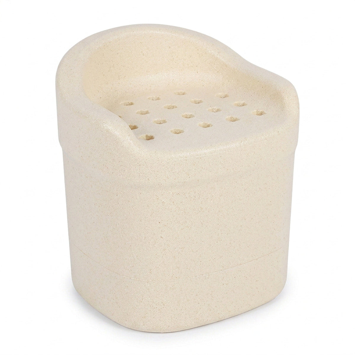 Molded Foam Bath Stool – Wide Curved-Back Shower Seat, in Gray or Cream