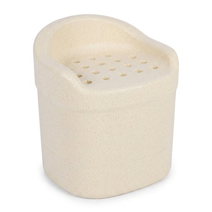 Molded Foam Bath Stool – Wide Curved-Back Shower Seat, in Gray or Cream