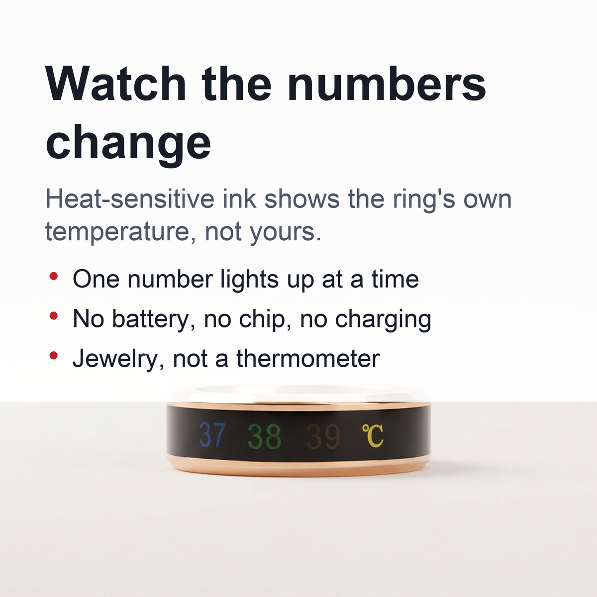 Temperature Mood Ring – Stainless Steel Color Changing Ring for Men & Women