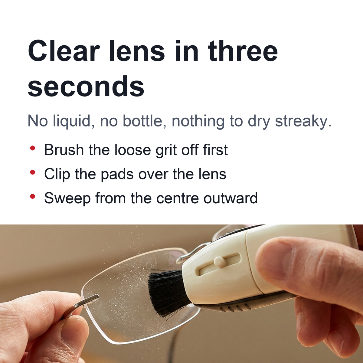 Professional Dry Carbon Eyeglass Lens Cleaner – Streak-Free, No-Liquid Cleaner for Glasses, Sunglasses, Screens & Camera Lenses, Pocket-Sized Reusable Optical Cleaning Tool