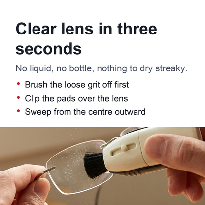 Professional Dry Carbon Eyeglass Lens Cleaner – Streak-Free, No-Liquid Cleaner for Glasses, Sunglasses, Screens & Camera Lenses, Pocket-Sized Reusable Optical Cleaning Tool
