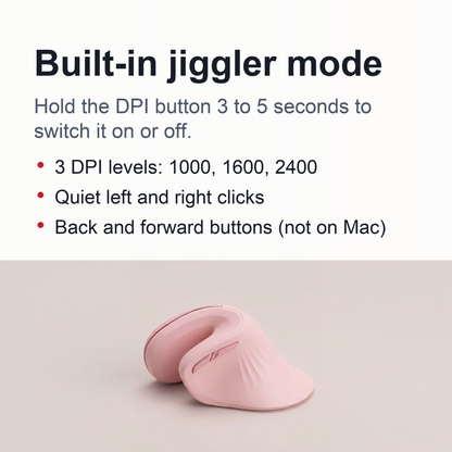 Ergonomic Vertical Mouse with Jiggler – Wireless Bluetooth & USB Dual-Mode Mouse for PC, Laptop, Mac & Windows