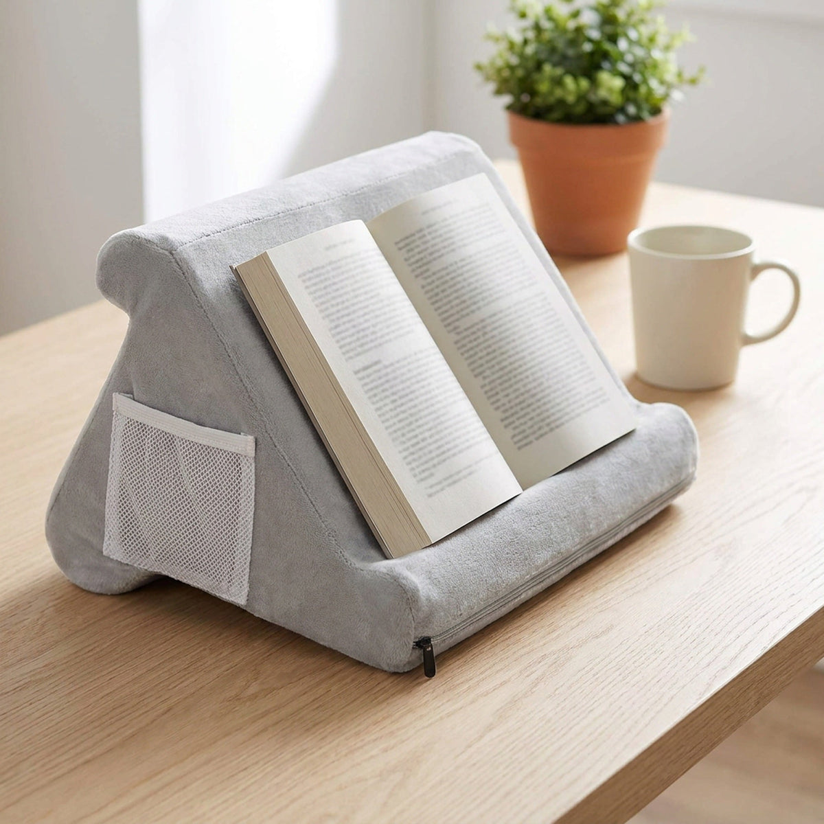 Pillow Tablet Stand - Foam Wedge Holder for Tablets, E-Readers, Phones and Books, Three Reading Angles for Bed, Sofa and Desk
