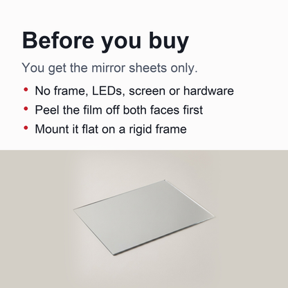 Two Way Mirror Acrylic Sheet – One Way Mirror Panel for Infinity & Smart Mirror Projects