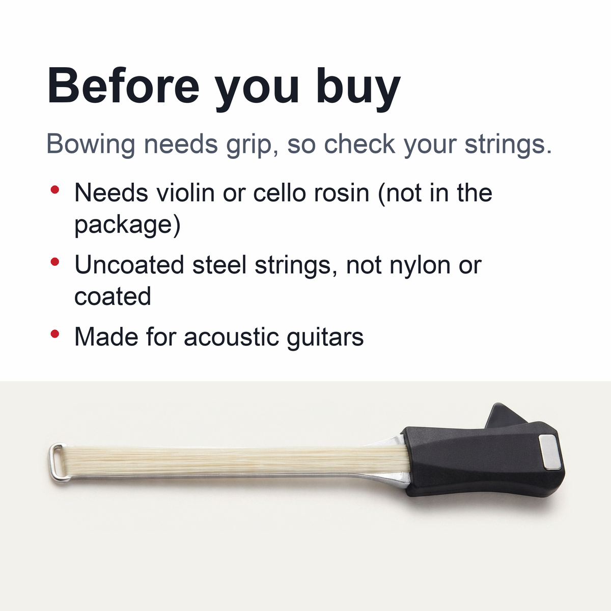 Guitar Bow for Acoustic Guitar – Violin Bow for Guitar with Built-In Pick (Guitar Playing Bow)