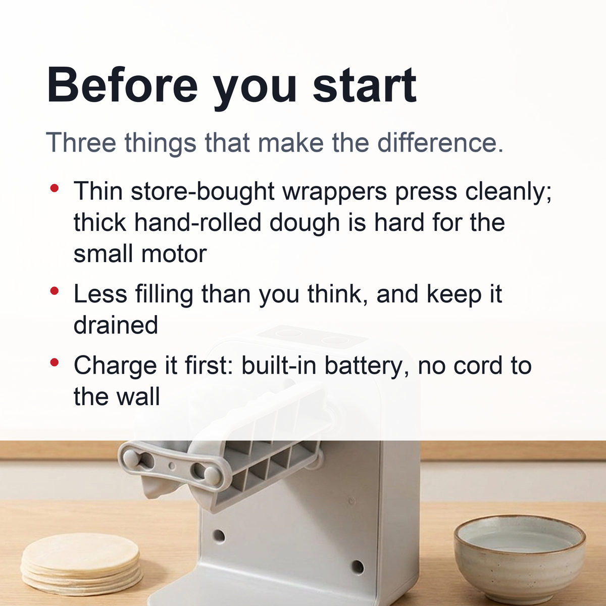 Electric Dumpling Maker – Automatic Press with 2 Auto Speeds and Manual Mode