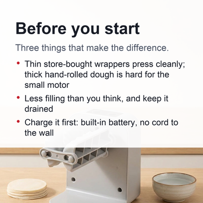 Electric Dumpling Maker – Automatic Press with 2 Auto Speeds and Manual Mode