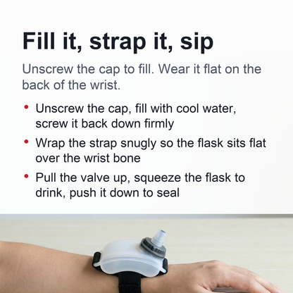 Wrist Water Bottle for Running – Hands-Free 7 oz Soft Silicone Flask with Strap