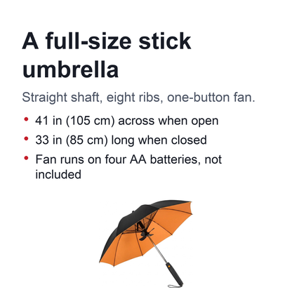 Misting Fan Umbrella – Full-Size Shade with a Built-In Fan and Hand-Pump Mist