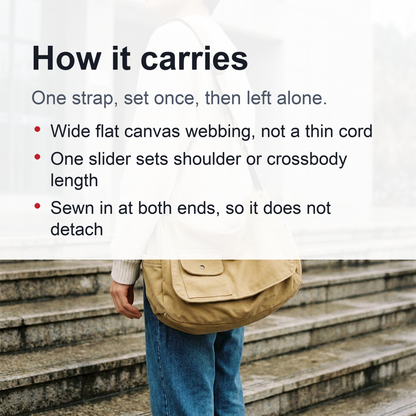 Casual Canvas Messenger Bag – Versatile Large-Capacity Flip Shoulder Book Bag for Students, Adjustable Unisex Crossbody Bag for School & Daily Use