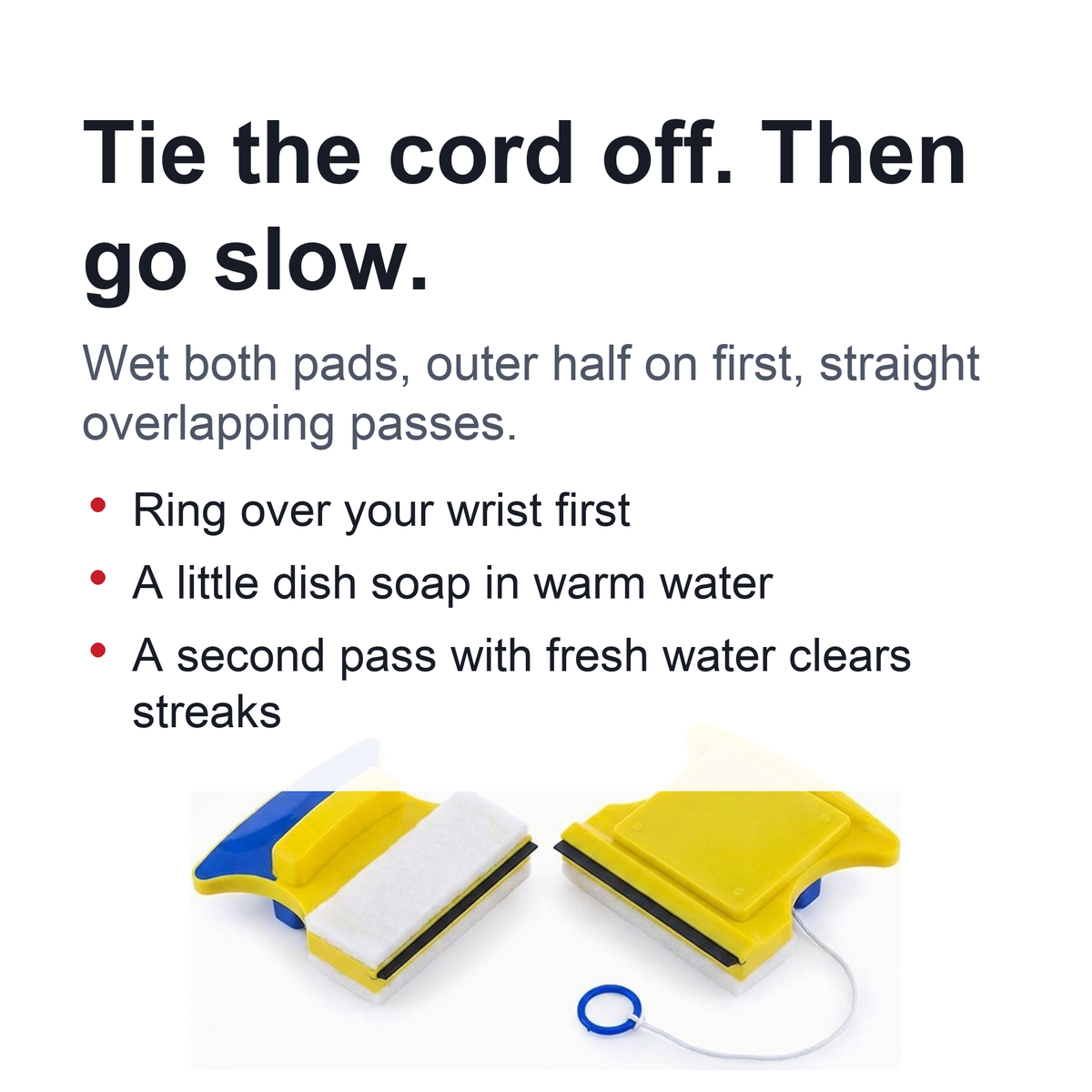 Magnetic Window Cleaner – Double-Sided Glass Cleaning Tool with Squeegee, for Single-Pane Windows