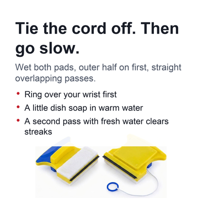 Magnetic Window Cleaner – Double-Sided Glass Cleaning Tool with Squeegee, for Single-Pane Windows