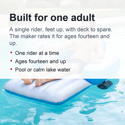 Motorized Pool Lounger - Inflatable Ride-On Water Float with Twin Electric Motors and Joystick Steering