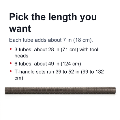 Screw-Together Trekking Staff with Camp Tool Heads – 3 to 6 Aluminum Tubes