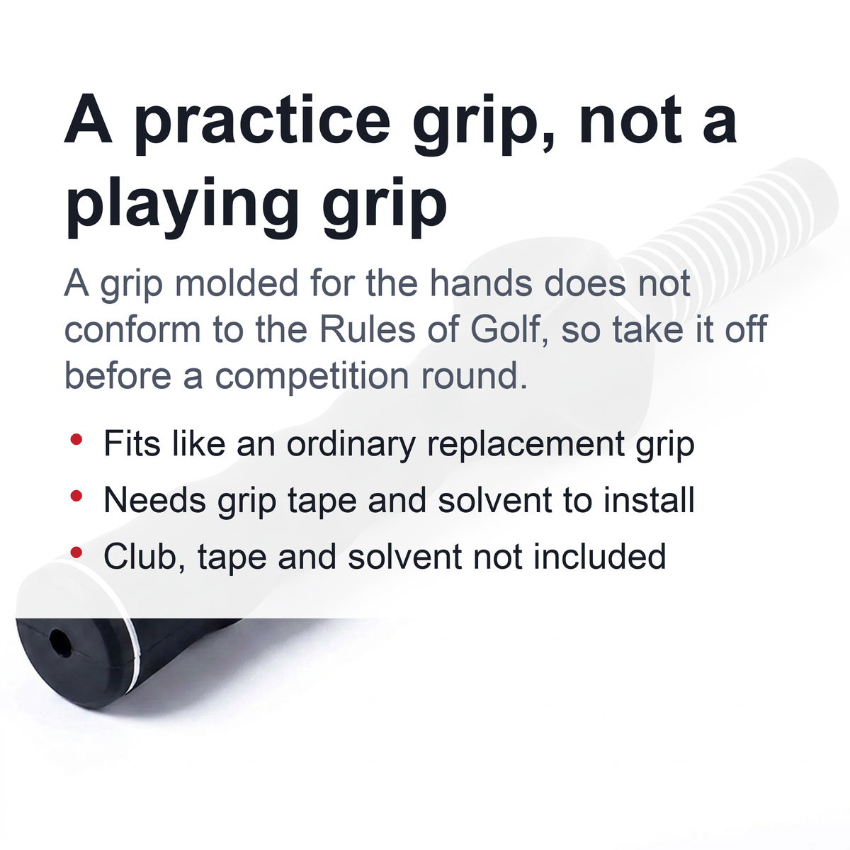 Golf Grip Trainer - Molded Rubber Training Grip for Right-Handed Golfers