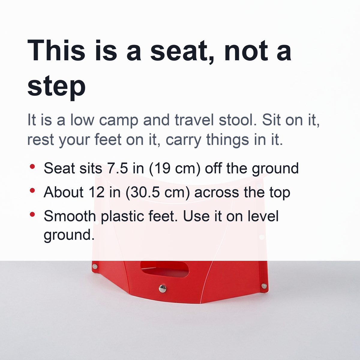 Folding Camp Stool - Ultra-Slim Portable Seat That Folds Flat for Camping, Fishing, Travel and Lines