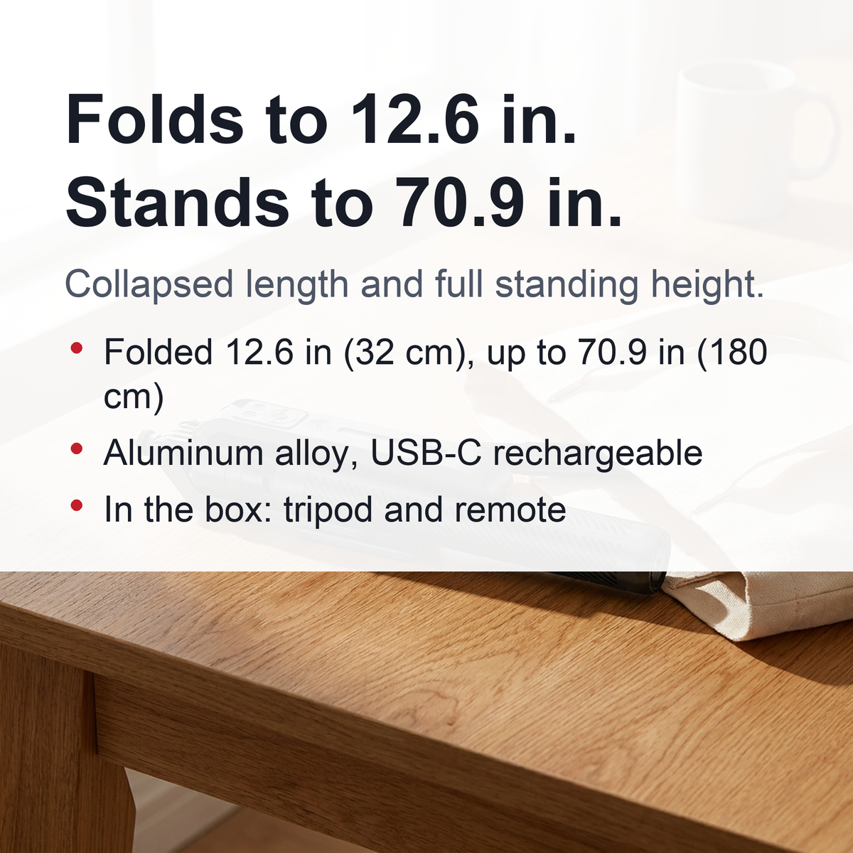 Auto Face-Tracking Phone Tripod & Selfie Stick – Motorized 360° Head, Extends to 70.9 in (180 cm), No App Needed