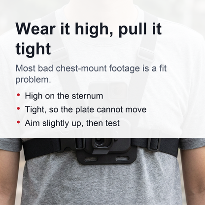 Chest Harness Mount for GoPro Hero 12 to 9 – Adjustable Strap with J Hook for AKASO & Action Camera Hands-Free Adventure Shots