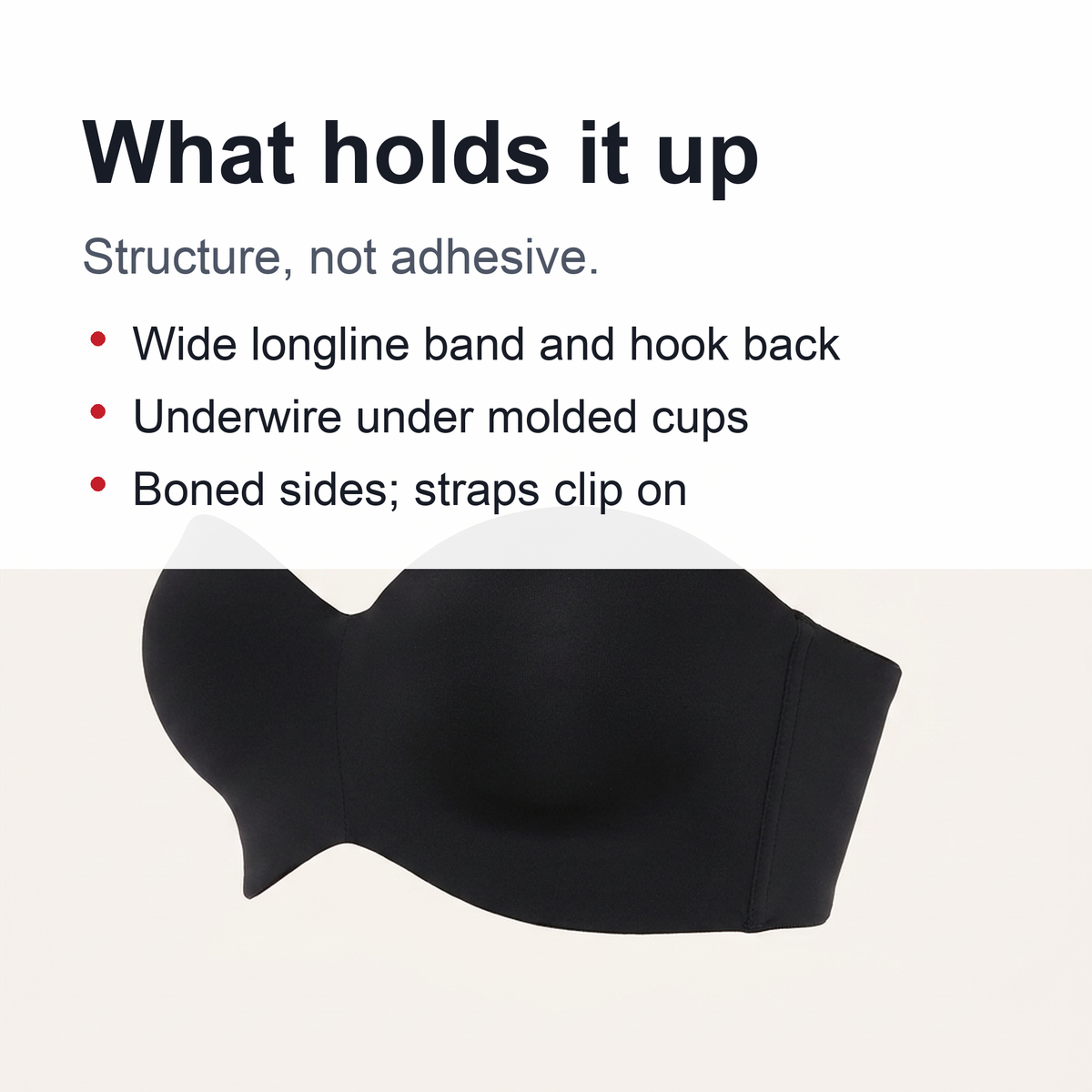 Invisible Strapless Lifting Bra – Soft Push-Up with Removable Straps for Seamless Support & Natural Shape