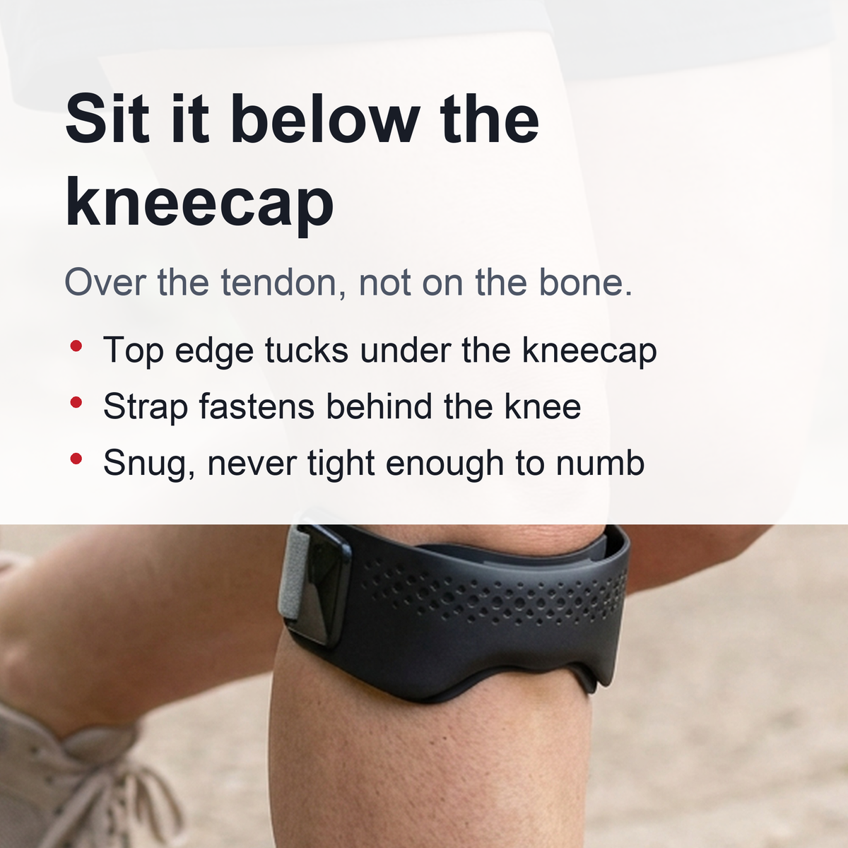 Silicone Knee Support Strap – Adjustable Patellar Tendon Brace for Running, Tennis, Jumpers Knee and Sports Pain Relief