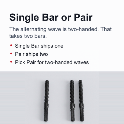 Cordless Battle Rope Bar — Coil-Spring Training Stick for Battle Rope Waves, No Rope and No Anchor, Single or Pair