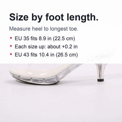 Crystal Clear Women's LED Kitten Heel Sandals – Light-Up Transparent Slide Heels for Nightclubs & Parties