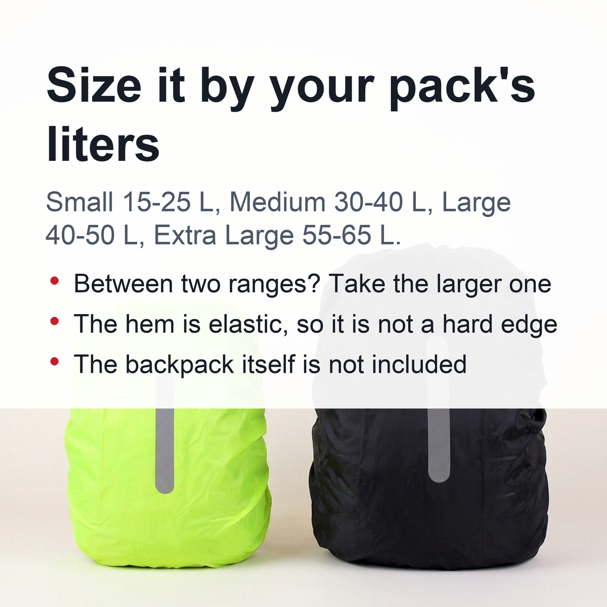 Reflective Waterproof Backpack Rain Cover – Outdoor Hiking & Night Cycling Safety Protection with High-Visibility Light Strips