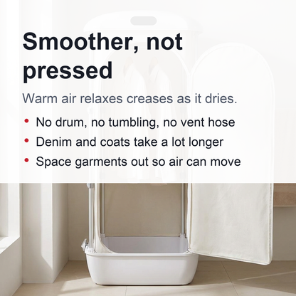 Foldable Electric Clothes Dryer - Ventless Warm-Air Drying Cabinet for Apartments