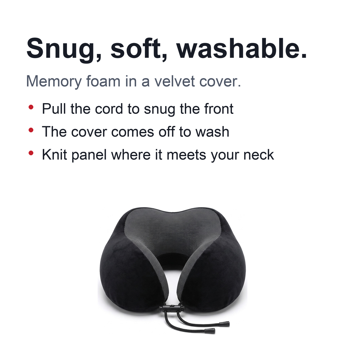 U-Shaped Memory Foam Neck Pillow – Soft Ergonomic Travel Pillow with Cervical Support for Airplanes, Sleeping, Relaxation and Neck Comfort