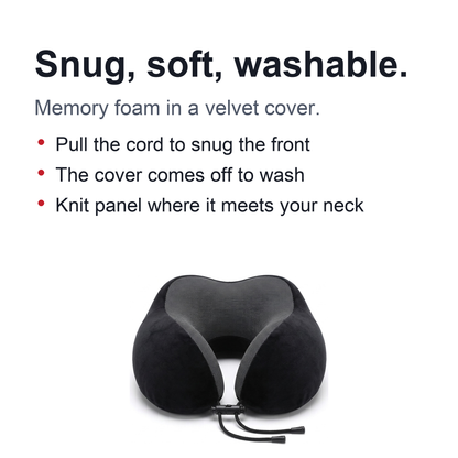 U-Shaped Memory Foam Neck Pillow – Soft Ergonomic Travel Pillow with Cervical Support for Airplanes, Sleeping, Relaxation and Neck Comfort