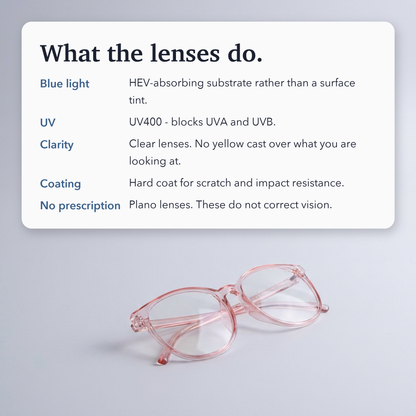Transparent Anti Blue Light Computer Glasses Round for Women