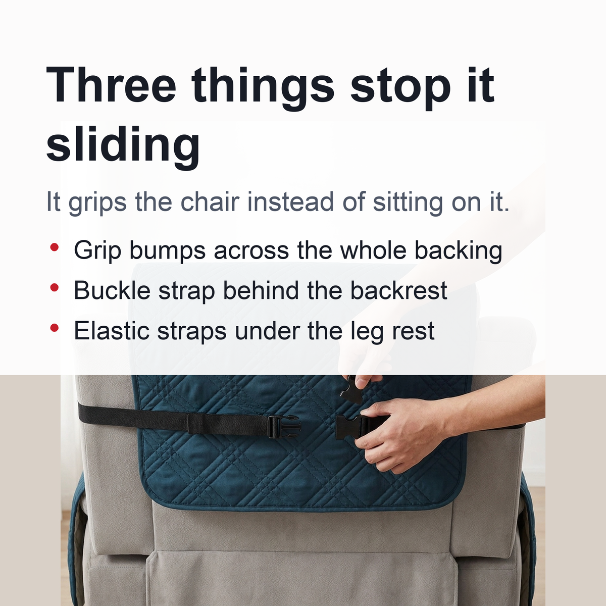 Waterproof Non-Slip Recliner Cover – One-Piece Chair Protector with Side Pockets