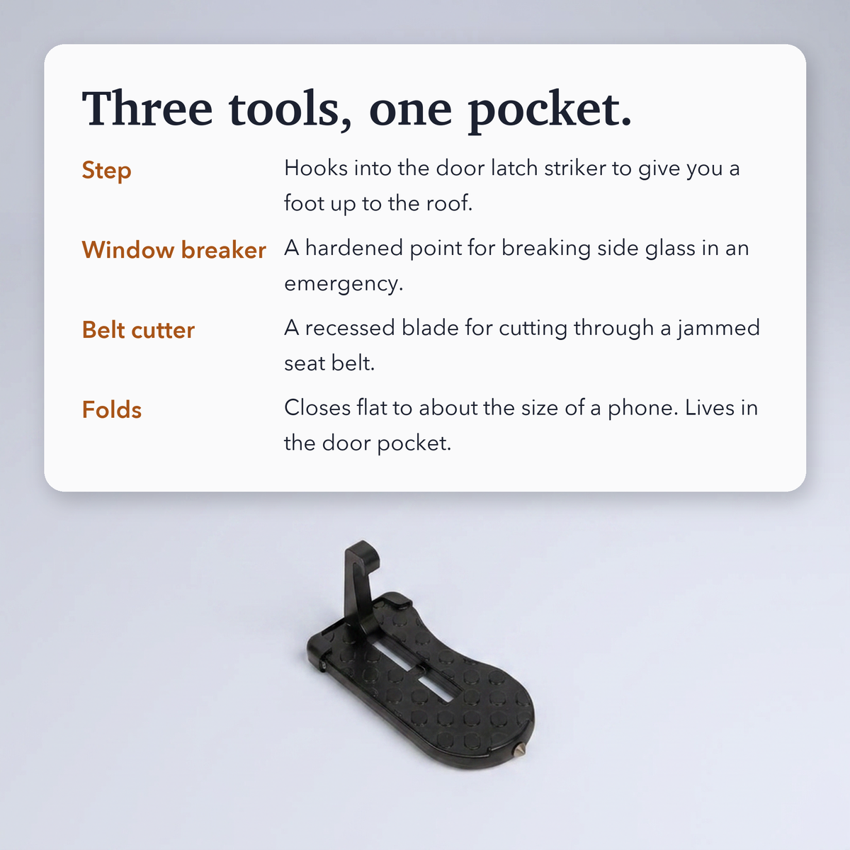 Foldable Car Door Step Pedal -  Multifunction Universal Latch Hook