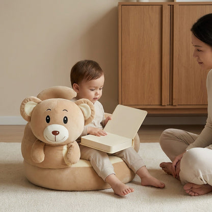 Plush Animal Floor Seat – Soft Foam Ring Cushion for Babies Who Already Sit Up