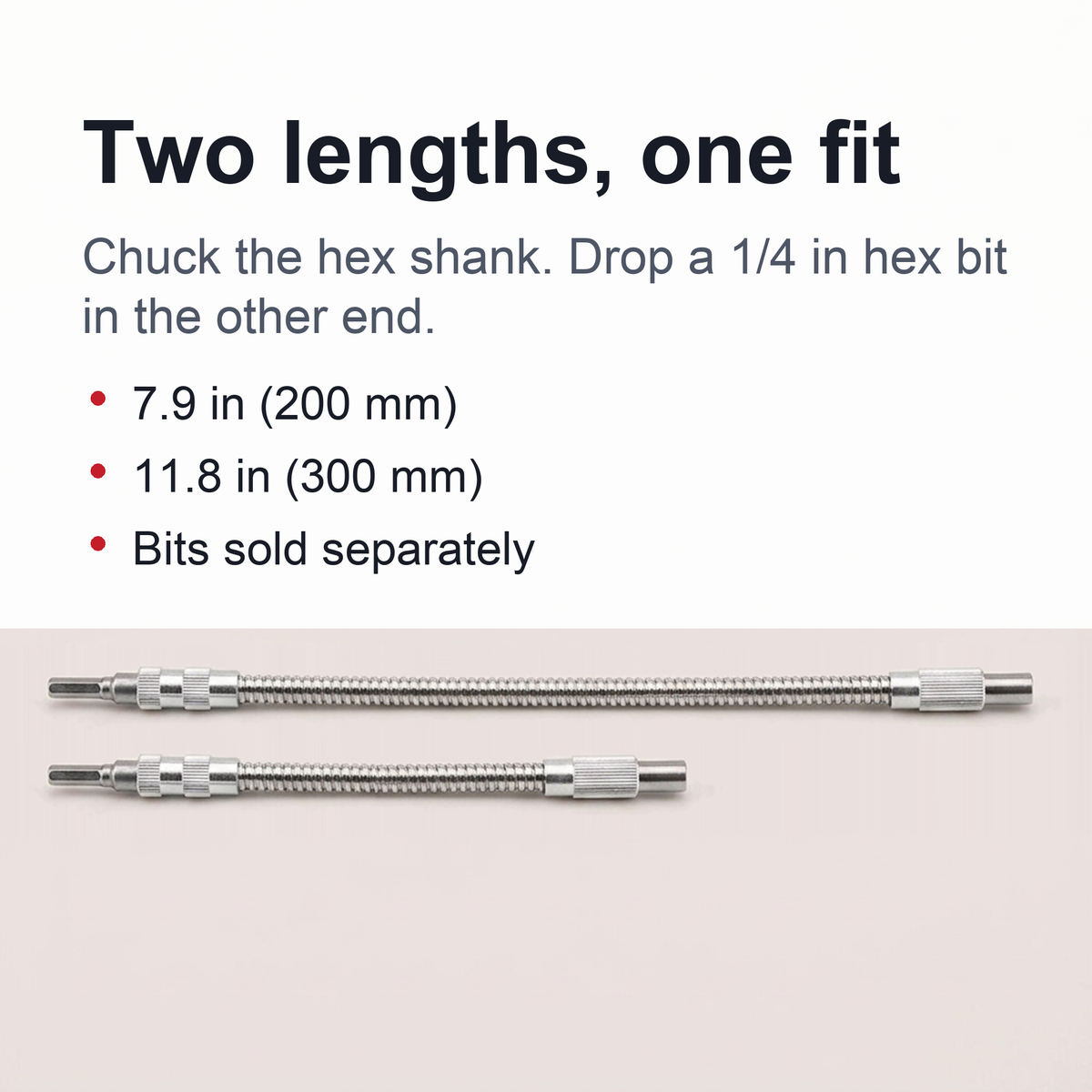 Flexible Drill Bit Extension – 1/4 in Hex Shank Bendable Bit Holder