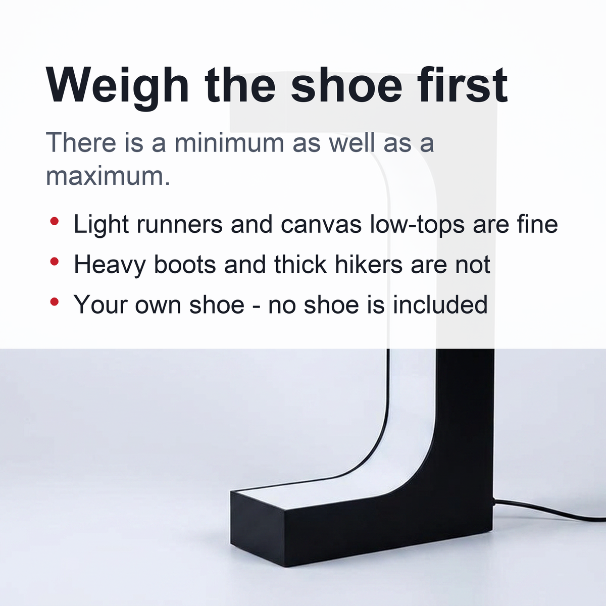 Levitating Shoe Display Stand - Magnetic Levitation Shoe Stand with LED Light