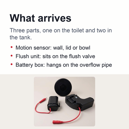 Automatic Toilet Flusher for Push-Button Toilets – Touchless Motion Sensor Flush Kit, Battery Powered
