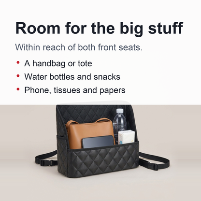 PU Leather Car Seat Back Organizer – Large Capacity Purse Holder & Storage Bag Between Front Seats