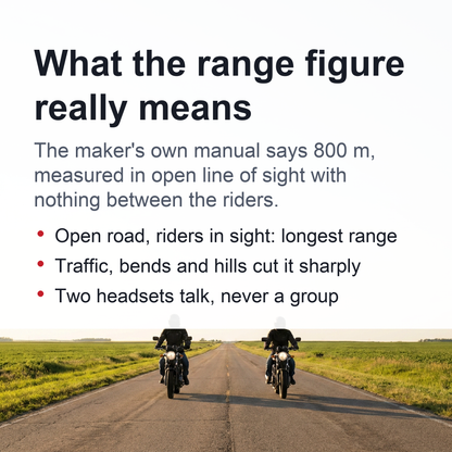 Bluetooth Motorcycle Helmet Intercom Headset – 1000M Wireless Interphone, Hands-Free Calls, Crystal Clear Audio for 2 Riders Touring & Adventure