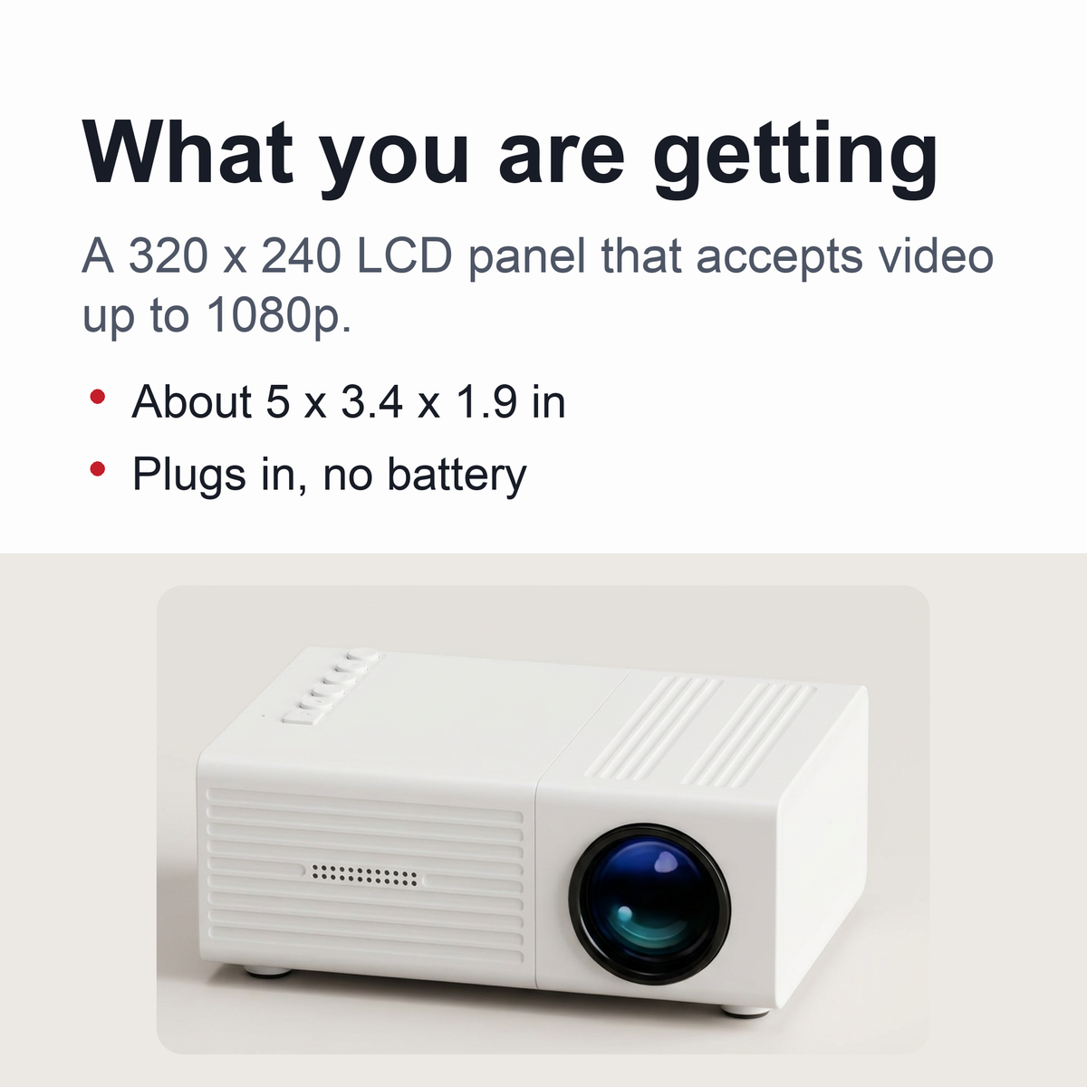Portable Mini Projector – 1080P Supported Pocket Projector for Movie Nights and Gaming