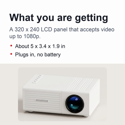 Portable Mini Projector – 1080P Supported Pocket Projector for Movie Nights and Gaming