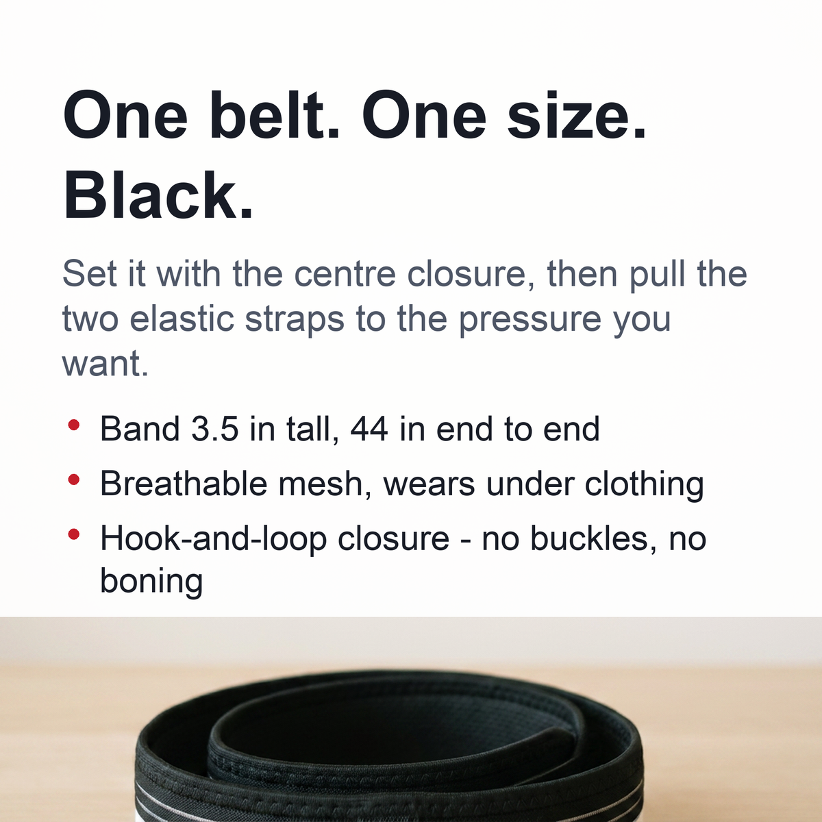 Sacroiliac Hip Support Belt - Adjustable Compression Belt for the Hips and Lower Back, One Size, Black