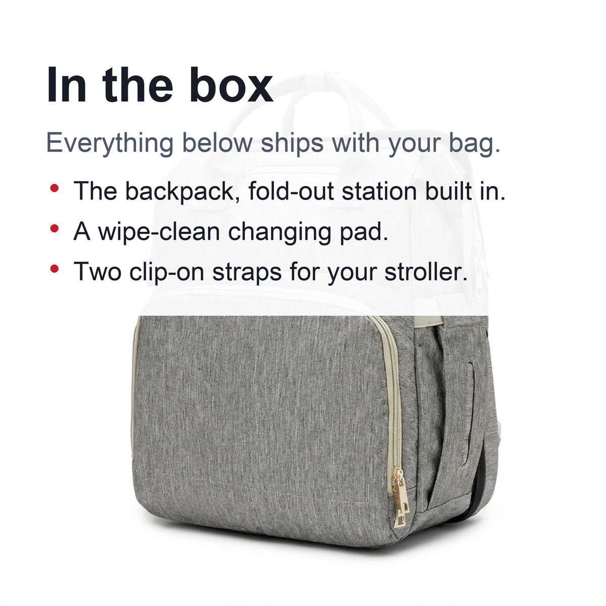 Fold-Out Diaper Bag Backpack — Opens Into a Changing Station