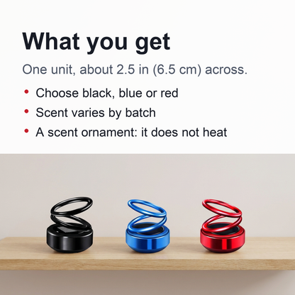 Solar Rotating Car Air Freshener - Double Ring Aromatherapy Diffuser for Car, Living Room, Bathroom